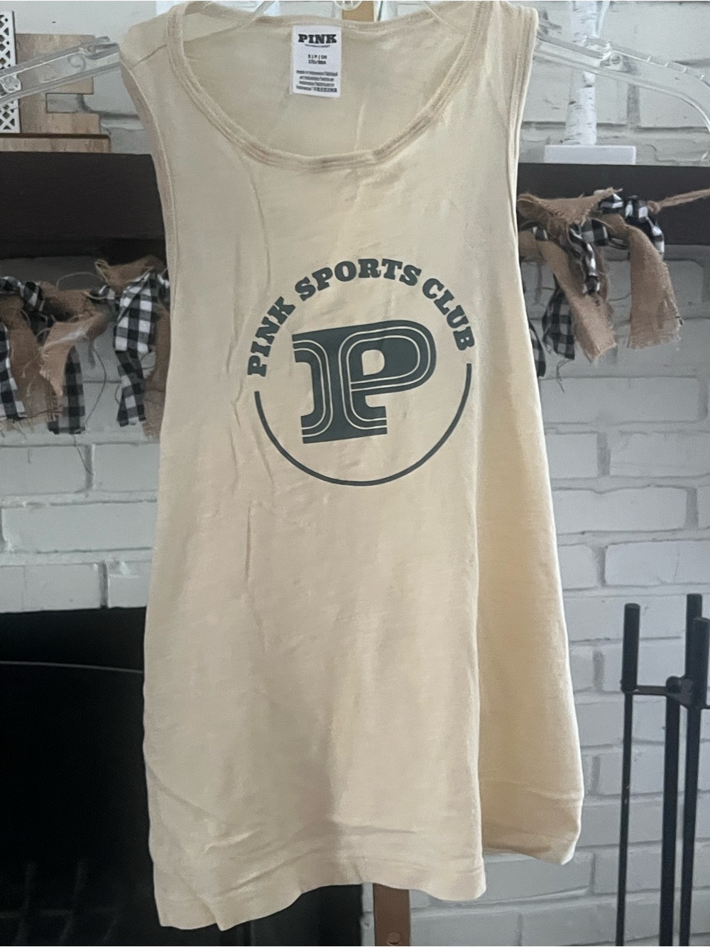 PINK Victoria's Secret Cream Scoop Neck Tank